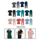 Maxbell Maxbell Female Scrub Set Short Sleeves Machine Washable with Pockets Nursing Uniform S Gray