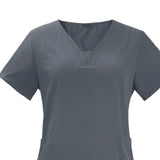 Maxbell Maxbell Female Scrub Set Short Sleeves Machine Washable with Pockets Nursing Uniform S Gray