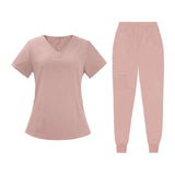 Maxbell Maxbell Female Scrub Set Short Sleeves Machine Washable with Pockets Nursing Uniform S Pink