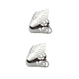 Maxbell 2x2 Pieces Metal Shoes Pointed Protector Supplies Elegant Women Shoes Tips Cap Silver