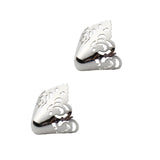 Maxbell 2x2 Pieces Metal Shoes Pointed Protector Supplies Elegant Women Shoes Tips Cap Silver