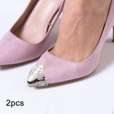 Maxbell 5x2 Pieces Metal Shoes Pointed Protector Supplies Elegant Women Shoes Tips Cap Silver