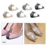 Maxbell 2x Shoes Pointed Protector Women Decoration for Shoes Protection Accessories Gold