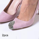 Maxbell 2x Shoes Pointed Protector Women Decoration for Shoes Protection Accessories Silver