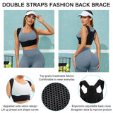 Maxbell Maxbell Posture Corrector Adjustable Breathable Lightweight Back Brace for Neck Back Black M L