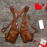 Maxbell 2xHidden Underarm Shoulder Bag Wallet Pocket for Shopping Party Outdoor Sports Khaki