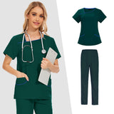 Maxbell Maxbell Women Uniform Scrub Set Nurses Day Gift Nursing Workwear for Massaging Nurse Green XXL