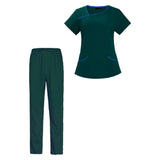Maxbell Maxbell Women Uniform Scrub Set Nurses Day Gift Nursing Workwear for Massaging Nurse Green XXL