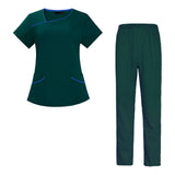 Maxbell Maxbell Women Uniform Scrub Set Nurses Day Gift Nursing Workwear for Massaging Nurse Green XXL