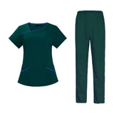 Maxbell Maxbell Women Uniform Scrub Set Nurses Day Gift Nursing Workwear for Massaging Nurse Green XXL