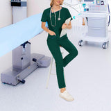 Maxbell Maxbell Women Uniform Scrub Set Nurses Day Gift Nursing Workwear for Massaging Nurse Green XXL