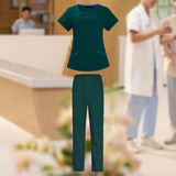 Maxbell Maxbell Women Uniform Scrub Set Nurses Day Gift Nursing Workwear for Massaging Nurse Green XXL