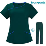 Maxbell Maxbell Women Uniform Scrub Set Nurses Day Gift Nursing Workwear for Massaging Nurse Green XXL