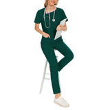 Maxbell Maxbell Women Uniform Scrub Set Nurses Day Gift Nursing Workwear for Massaging Nurse Green XXL