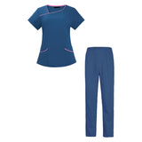 Maxbell Maxbell Women Uniform Scrub Set Nurses Day Gift Nursing Workwear for Massaging Nurse Sapphire XXL