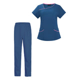 Maxbell Maxbell Women Uniform Scrub Set Nurses Day Gift Nursing Workwear for Massaging Nurse Sapphire XXL