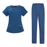 Maxbell Maxbell Women Uniform Scrub Set Nurses Day Gift Nursing Workwear for Massaging Nurse Sapphire XXL