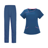 Maxbell Maxbell Women Uniform Scrub Set Nurses Day Gift Nursing Workwear for Massaging Nurse Sapphire XXL