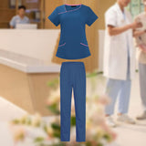 Maxbell Maxbell Women Uniform Scrub Set Nurses Day Gift Nursing Workwear for Massaging Nurse Sapphire XXL