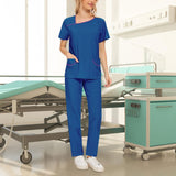 Maxbell Maxbell Women Uniform Scrub Set Nurses Day Gift Nursing Workwear for Massaging Nurse Sapphire XXL