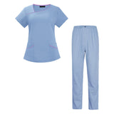 Maxbell Maxbell Women Uniform Scrub Set Nurses Day Gift Nursing Workwear for Massaging Nurse Blue M