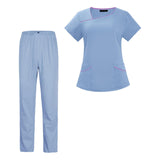 Maxbell Maxbell Women Uniform Scrub Set Nurses Day Gift Nursing Workwear for Massaging Nurse Blue M