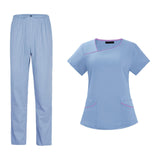 Maxbell Maxbell Women Uniform Scrub Set Nurses Day Gift Nursing Workwear for Massaging Nurse Blue M
