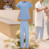 Maxbell Maxbell Women Uniform Scrub Set Nurses Day Gift Nursing Workwear for Massaging Nurse Blue M
