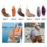 Maxbell Maxbell Faux Fur Tail Keychain Fashion Charm Handmade Bag Pendant for Car Gift Women Style A