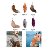 Maxbell Maxbell Faux Fur Tail Keychain Fashion Charm Handmade Bag Pendant for Car Gift Women Style A