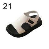 Maxbell Children Sandals Casual Lightweight Non Skid Comfortable Open Toe Boys Shoes White 21