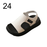 Maxbell Children Sandals Casual Lightweight Non Skid Comfortable Open Toe Boys Shoes White 24
