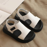Maxbell Children Sandals Casual Lightweight Non Skid Comfortable Open Toe Boys Shoes White 24
