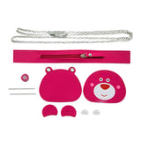 Maxbell 2xDIY PU Leather Bag Making Kit Gift for Girlfriend Cute Bear DIY Shoulder Bag Cute bear Rose Red