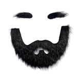 Maxbell 3xFalse Eyebrow and Beard Set Costume Mustache for Performance Cosplay Festive Black