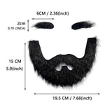 Maxbell 3xFalse Eyebrow and Beard Set Costume Mustache for Performance Cosplay Festive Black