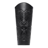 Maxbell 3xMedieval Bracers Adult PU Leather Gauntlet Wristband for Cosplay Accessories Black 1pcs