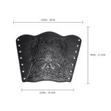 Maxbell 2xMedieval Bracers Adult PU Leather Gauntlet Wristband for Cosplay Accessories Black 1pcs