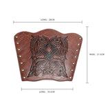 Maxbell 3xMedieval Bracers Adult PU Leather Gauntlet Wristband for Cosplay Accessories Brown 1pcs