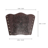 Maxbell 2xMedieval Bracers Adult PU Leather Gauntlet Wristband for Cosplay Accessories Coffee Color 1pcs