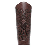 Maxbell 3xMedieval Bracers Adult PU Leather Gauntlet Wristband for Cosplay Accessories Coffee Color 1pcs