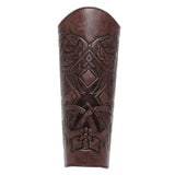 Maxbell 3xMedieval Bracers Adult PU Leather Gauntlet Wristband for Cosplay Accessories Coffee Color 1pcs