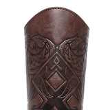 Maxbell 2xMedieval Bracers Adult PU Leather Gauntlet Wristband for Cosplay Accessories Coffee Color 1pcs