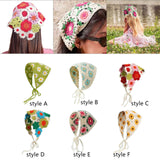 Crochet Hair Bandana Handmade Hair Tie Cute Hair Accessories for Girls Women style A