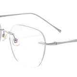 Maxbell Maxbell Eye Glasses Rimless Casual Fashionable Eyeglasses for Party Birthday Holiday Silver