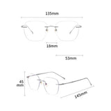Maxbell Maxbell Eye Glasses Rimless Casual Fashionable Eyeglasses for Party Birthday Holiday Silver