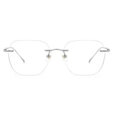 Maxbell Maxbell Eye Glasses Rimless Casual Fashionable Eyeglasses for Party Birthday Holiday Silver