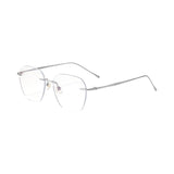 Maxbell Maxbell Eye Glasses Rimless Casual Fashionable Eyeglasses for Party Birthday Holiday Silver