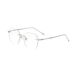 Maxbell Maxbell Eye Glasses Rimless Casual Fashionable Eyeglasses for Party Birthday Holiday Silver