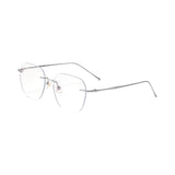 Maxbell Maxbell Eye Glasses Rimless Casual Fashionable Eyeglasses for Party Birthday Holiday Silver